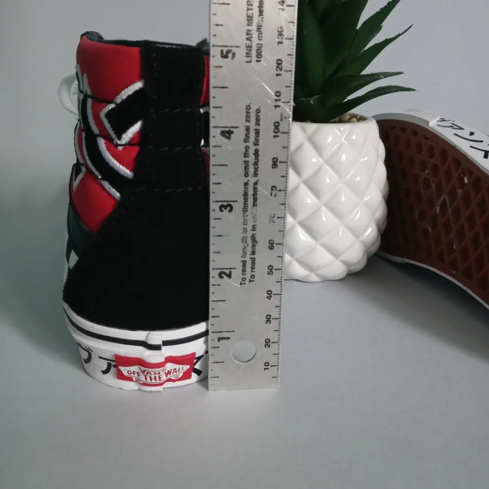 Japanese Vans Sk8-Hi Japan  Type Black Red Checkerboard Men Sz 4.5/ 6 Wome Shoes